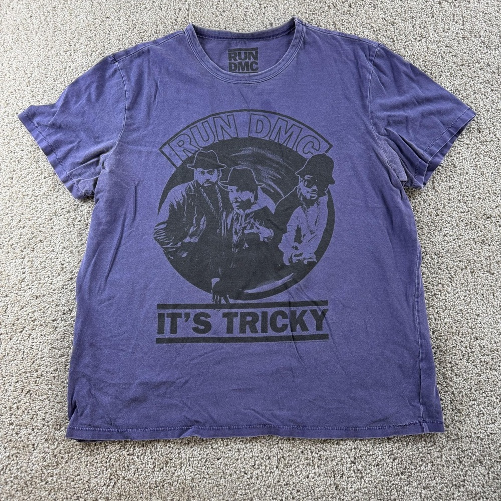 RUN DMC It's Tricky Shirt Mens XL Purple Band Graphic Rap Hip Hop Tee T-Shirt
